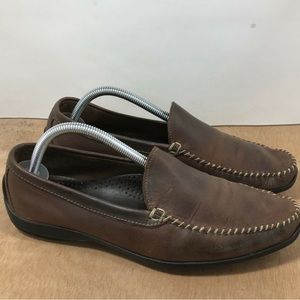 Allen Edmonds Men’s El Paso Brown Leather Moc Driving Loafer Shoes Size 8.5